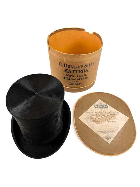 Vintage Dunlap & Co. TOP HAT, antique with box circa 1870, 